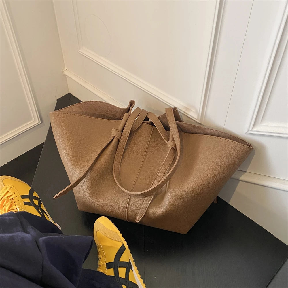 Branded Designer Shoulder Tote Bags For Women Soft PU Leather 2-IN-1 Big Capacity Shopper Tote Set 2025 Luxury Designer Handbags Quick Pick Grocers