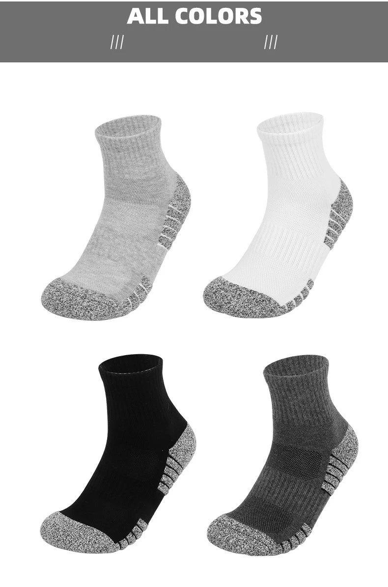 6 pairs Outdoor sports socks Thickened towel bottomed hiking socks Sweat-absorbing short tube sports running socks Men Socks Quick Pick Grocers