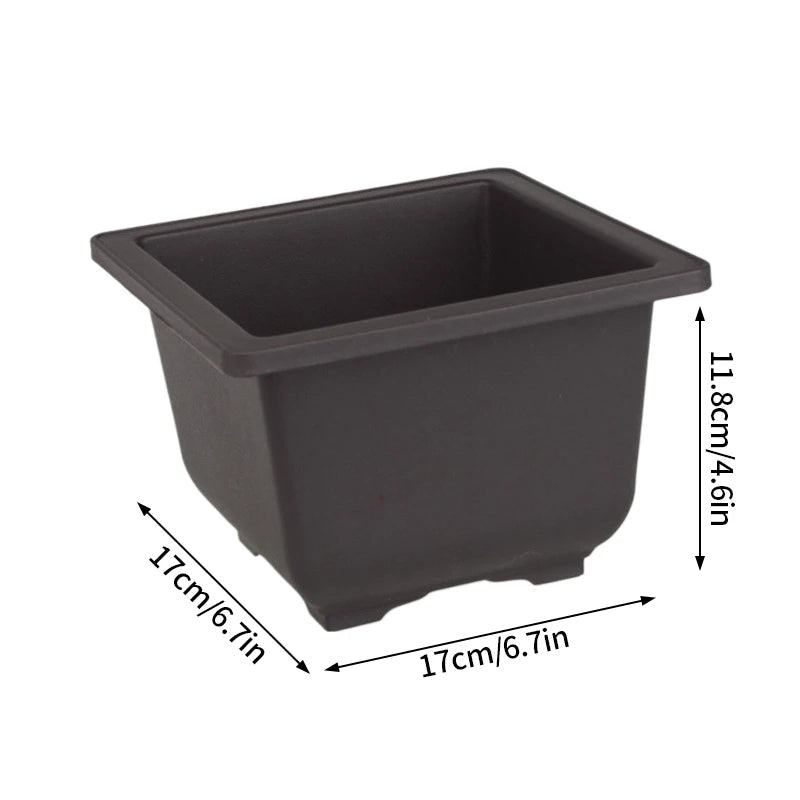 Rectangular Flowerpots Plastic Bonsai Plants Pot Square for Flower Balcony Garden Yard Landscape Bonsai Pot Trays Home Decor Quick Pick Grocers