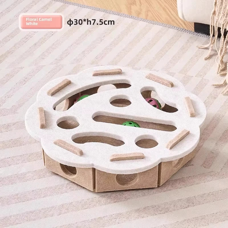 Cat Puzzle Toy Felt Puzzle Box Cat Exercise Toy With Ball Indoor Sports Entertainment Hunting Cat Toys For Indoor Cats Quick Pick Grocers
