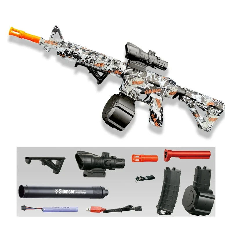 M416 Gun Toy Outdoor Electric Blaster Shooting Sport Gel Bullet Shoot Summer Water Ball Toys For Interactive Parent Child Game Econic Blanks