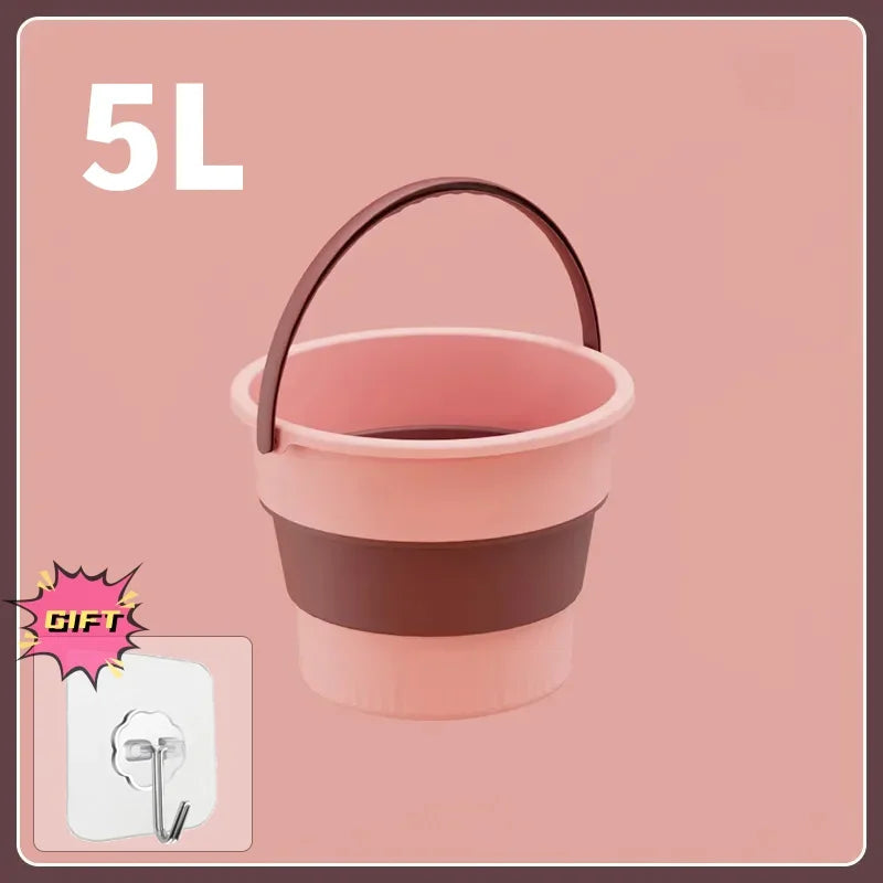5/10/17L Portable Folding Bucket Multifunctional Thickened Silicone Bucket for Car Washing and Fishing Camping Folding Bucket Quick Pick Grocers