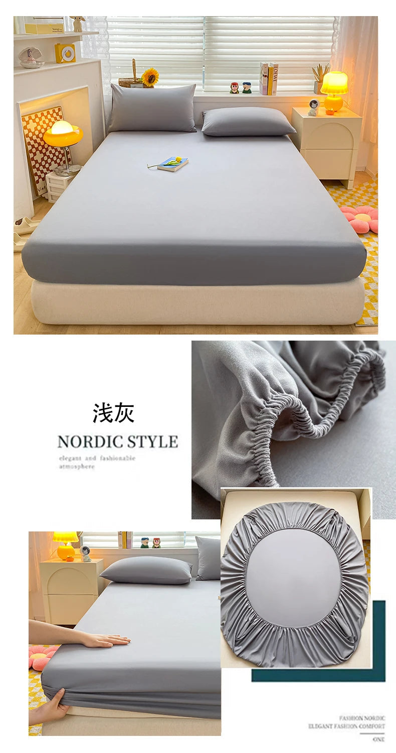 Soft Cotton Fitted Bed Sheet with Elastic Mattress Cover Quick Pick Grocers