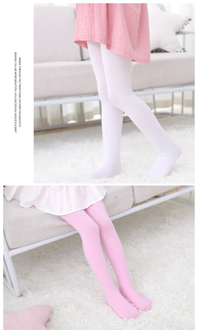 Spring/autumn candy color child tights for baby girl kids velvet white pantyhose stockings for infant student ballet dance socks Quick Pick Grocers