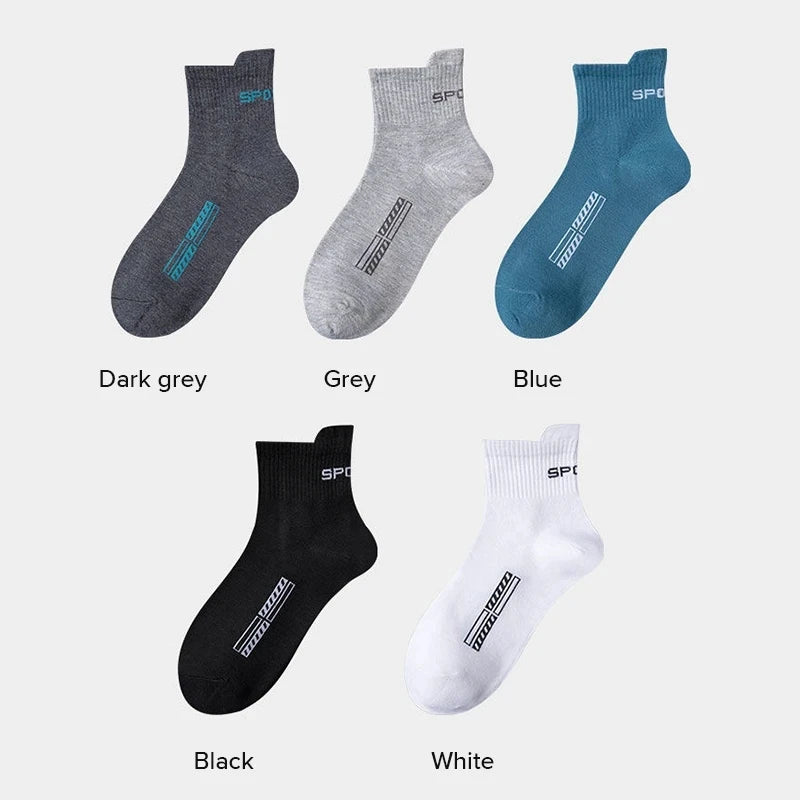 10/20Pairs High Quality Men's Socks Casual Breathable Cotton Man Run Sports Socks Spring Autumn Male Sox Gifts Plus Size 38-45 Quick Pick Grocers