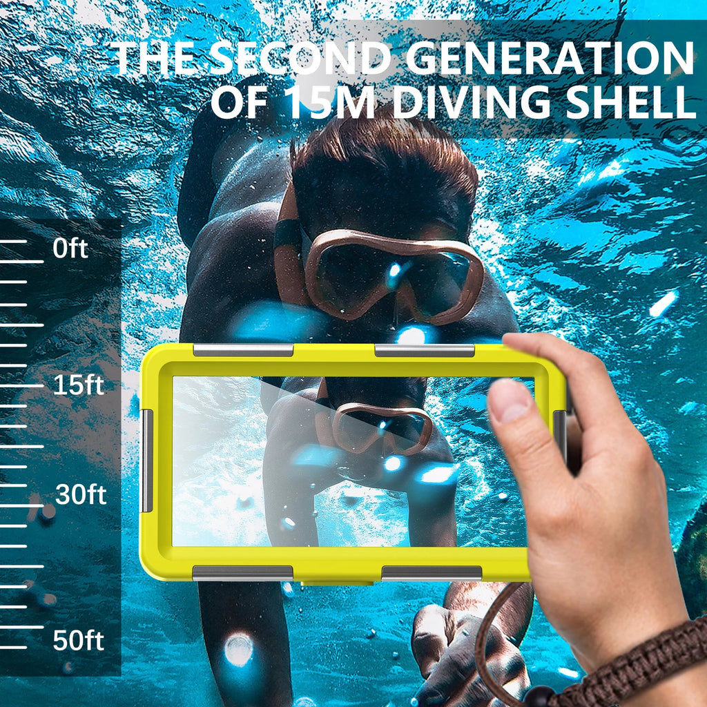 Multi-functional, durable, waterproof, 15m/50ft, universal 6.9 inch waterproof phone case, IP68, professional diving photography Quick Pick Grocers