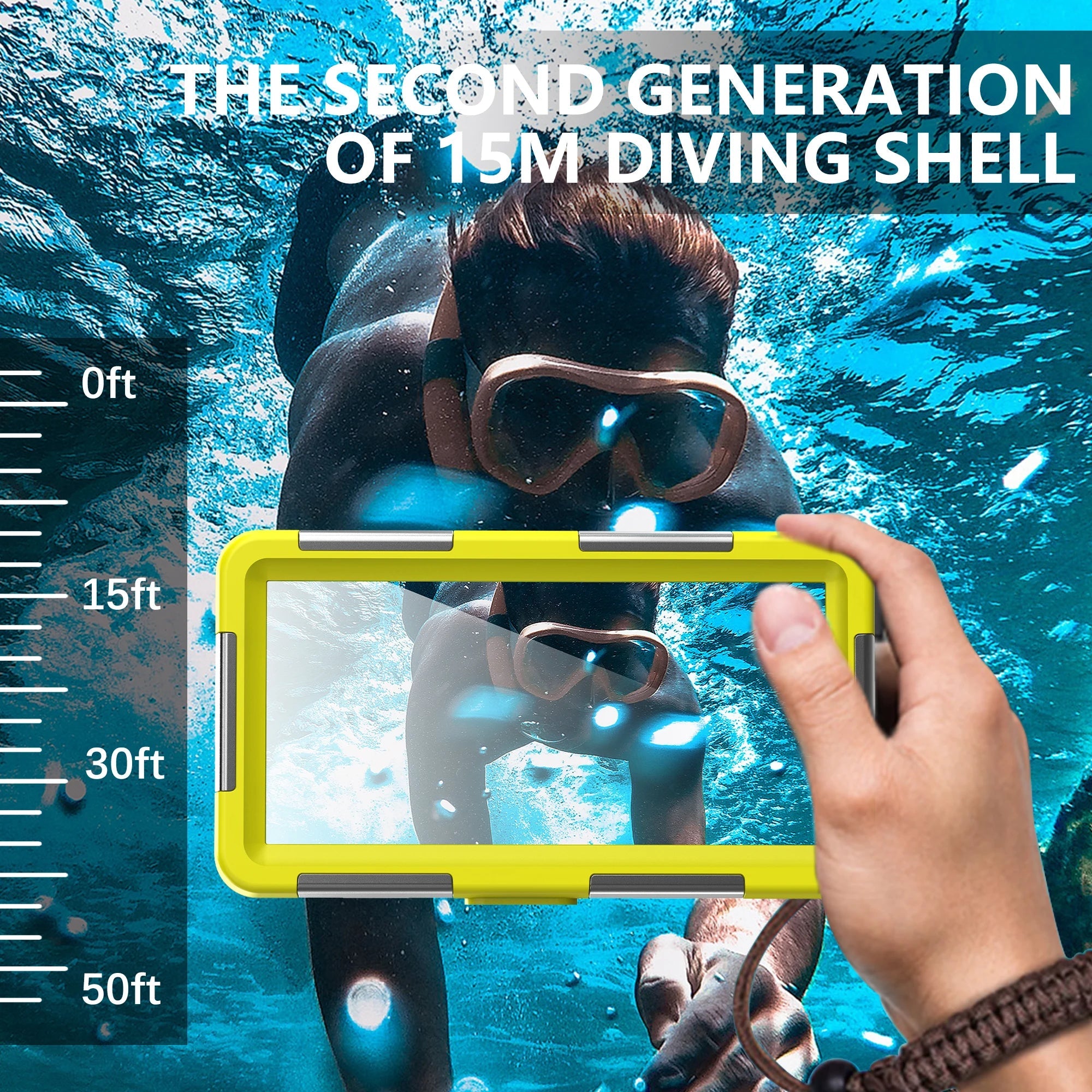 Multi-functional, durable, waterproof, 15m/50ft, universal 6.9 inch waterproof phone case, IP68, professional diving photography Quick Pick Grocers