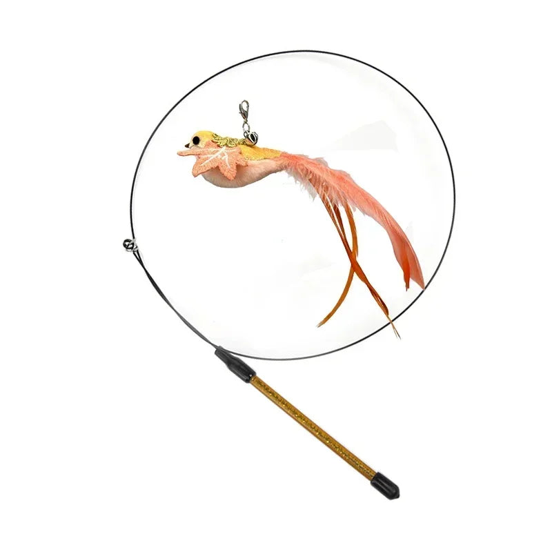 Simulation Bird Cat Toys Funny Interactive Peacock with Bell Cat Stick Toy for Kitten Playing Teaser Wand Toys Pet Cats Supplies Quick Pick Grocers