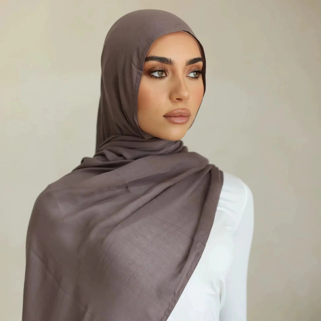 Fashion Modal Hijab Rayon Cotton Shawls Muslim Hijabs For Women Plain Scarf Big Size Headscarf Islamic Turban Headband 190*85cm Quick Pick Grocers