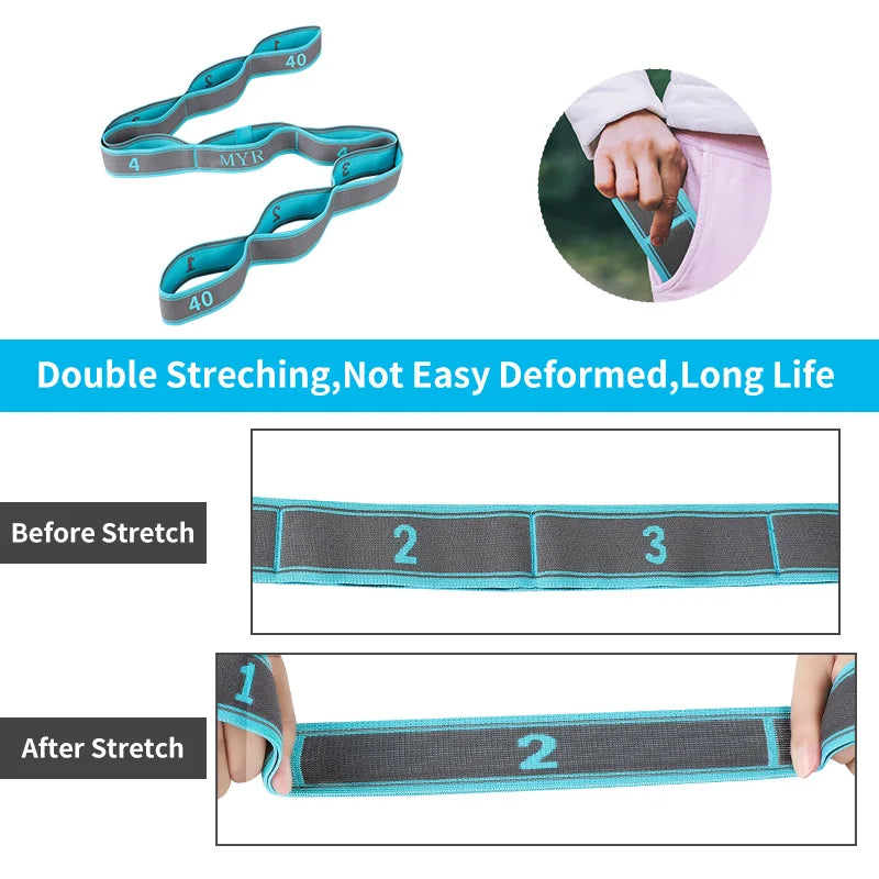 Elastic Yoga Stretching Strap with Loops, Stretch Strap for Ballet, Leg, Body, Stretch Band for Yoga, Dance, Pilates, Gymnastics Quick Pick Grocers