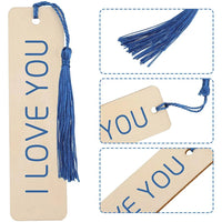10/20/60Pcs Wood Bookmark Bulk Blank Hanging Label Wooden Bookmarks Sign Unfinished Label Ornaments With Tassel Ropes DIY Crafts Econic Blanks