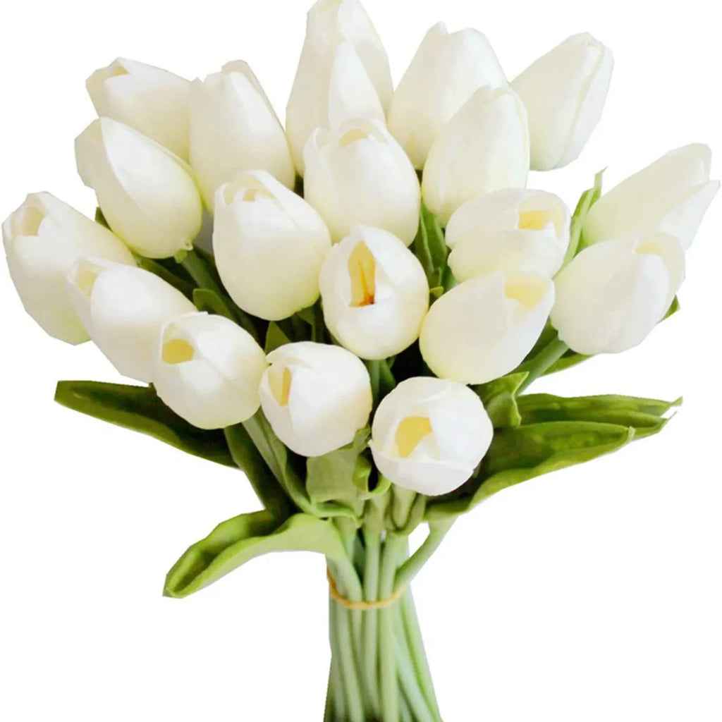 10Pcs Artificial Flower Realistic Touch Tulip Scrapbooking Vase Home Decor Wedding Garden Arch Garland  Mother's Day Bouquet diy Quick Pick Grocers