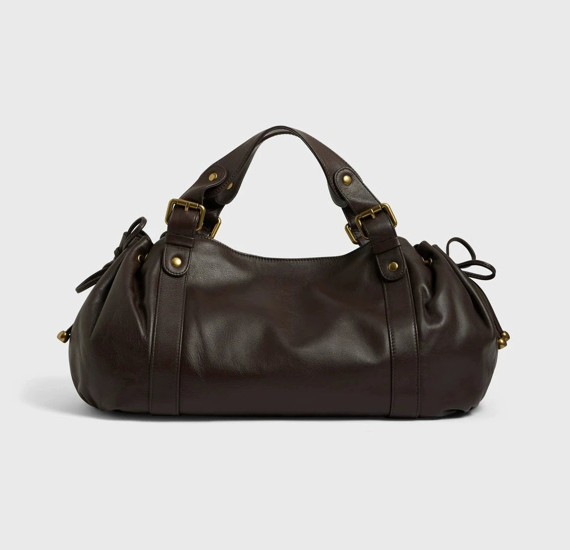 Women's Crossbody Simple Handbag Commuter Shoulder Boston Bag Stylish Versatile Work Bag Soft Polyester Interior Quick Pick Grocers