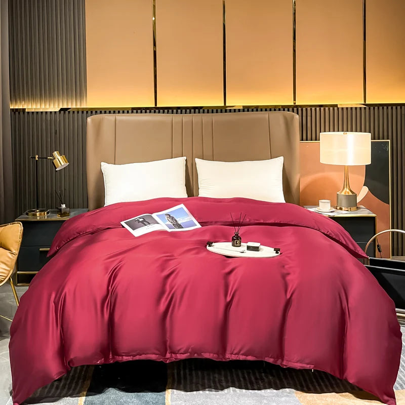 Natural Mulberry Silk Duvet Cover Comfortable Solid Color Quilt Cover Single Double King Size Comforter Cover Soft Skin Friendly Quick Pick Grocers