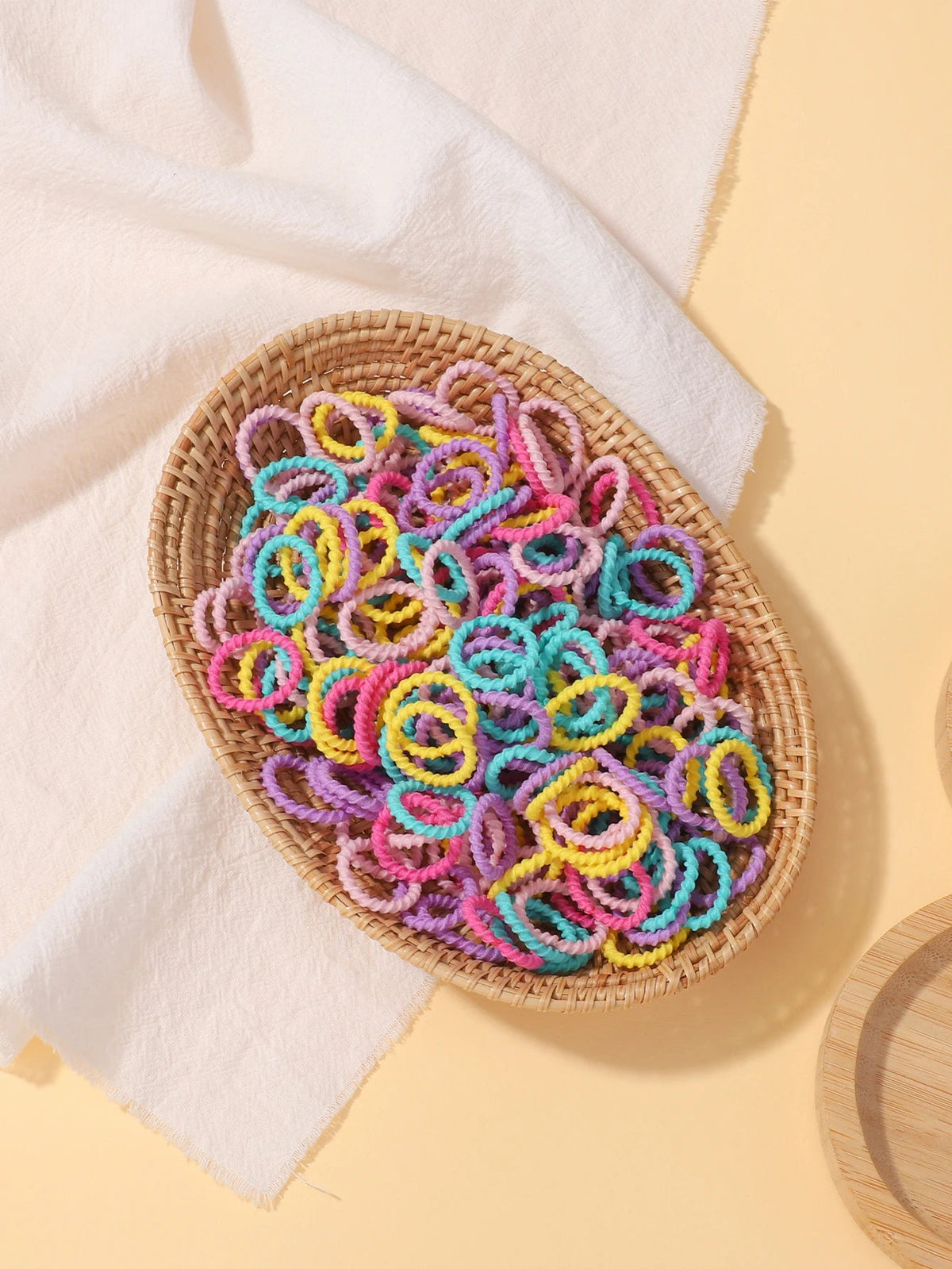 100pcs Toddler Kids Colorful Rubber Band Set 2cm High Elastic Thumb Rings That Don't Hurt Hair Baby Scrunchies Small Thread Purest Peak