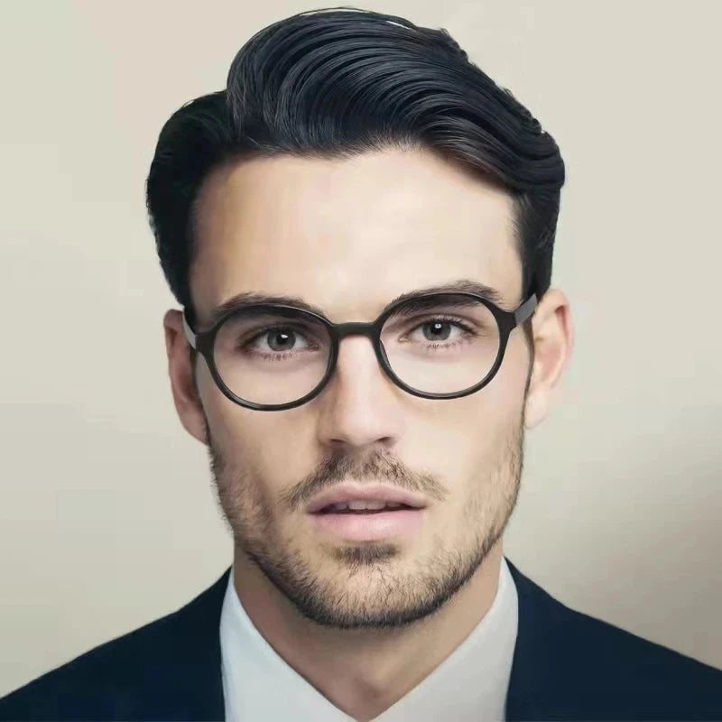 Ultralight Fashion Retro Round Glasses Frames Women TR90 Titanium Optical Prescription Men's Eyeglasses Frame H3050 Econic Blanks