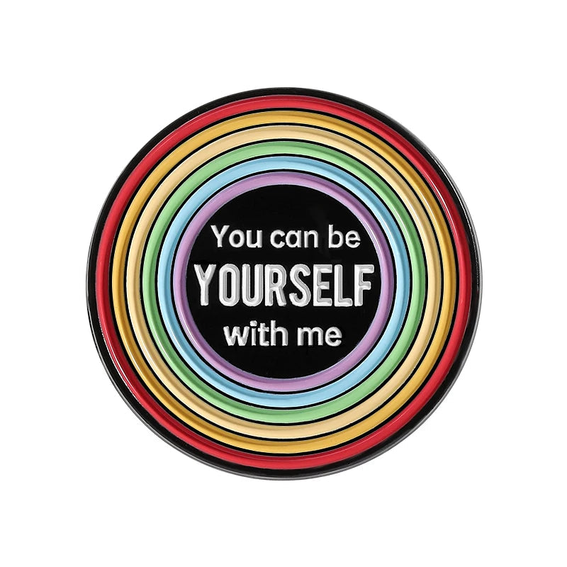 LGBTQ Pride Collect You Are Safe With Me Enamel Pins Rainbow Spaceship UFO Shield Cat Brooches Lapel Badges Jewelry Lover Gifts Quick Pick Grocers
