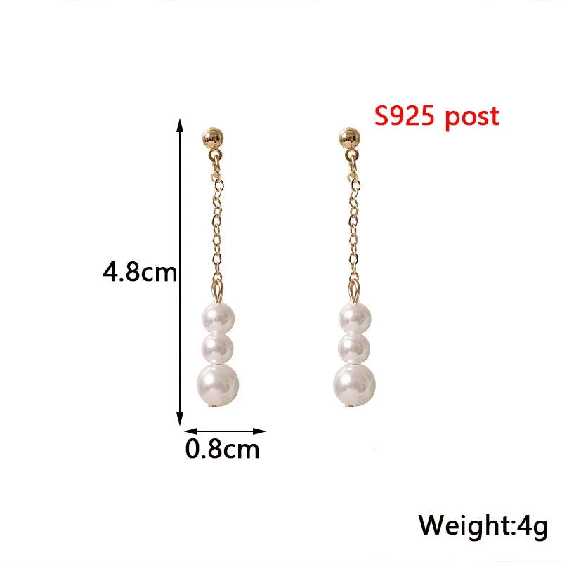 Pure White Women's Dangle Earrings Blooming Flower Acrylic Enamel Butterfly Imitation Pearl Heart Hanging Earrings Elegant brinc Econic Blanks