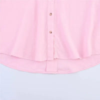 HipSeam Wide Sleeved Shirt Women Spring Asymmetric Hem Button Women's Shirts Simple Lady Johnny Collar Shirts & Blouses Quick Pick Grocers