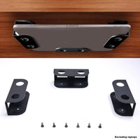 Under Desk Laptop Mount, Metal Under Desk Shelf Holder for Laptop, Mac Mini, Macbook, Keyboard with Anti-Scratch Silicone Quick Pick Grocers
