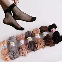 Hot Sale! High Quality Women Velvet Socks Pack Female Summer Thin Silk Transparent Sexy Ankle Nylon Socks Set Quick Pick Grocers