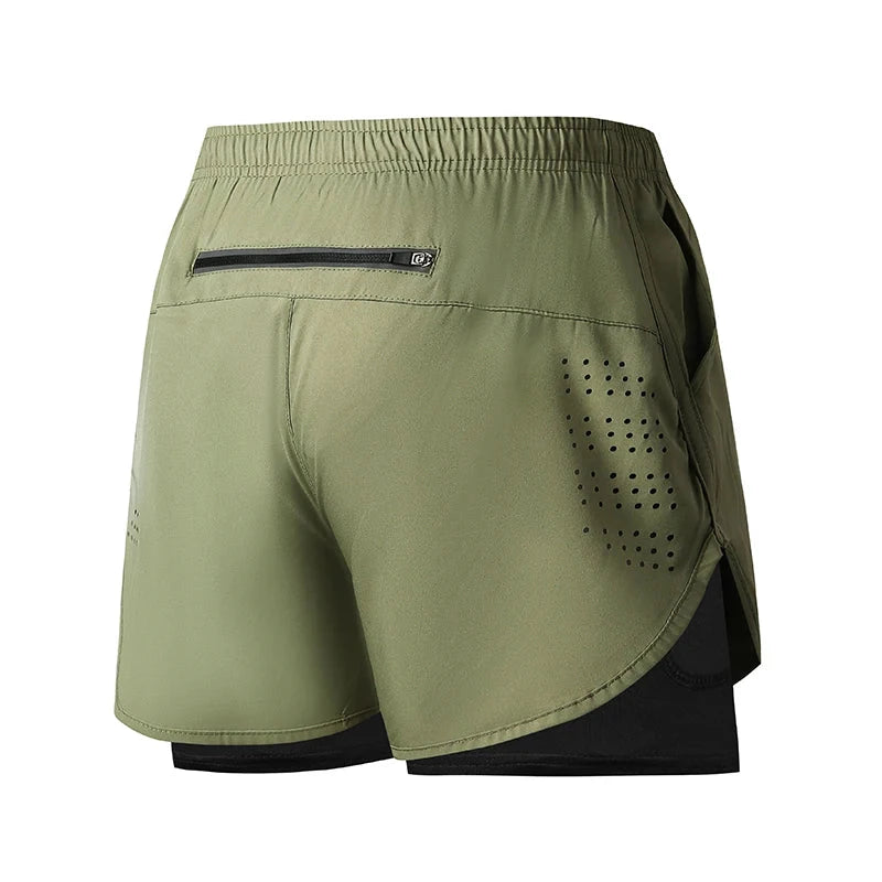 Men's Running Shorts Quick-drying Fitness Black Double Layer Shorts Men New Sport Workout Training Bodybuilding Short Pants Econic Blanks