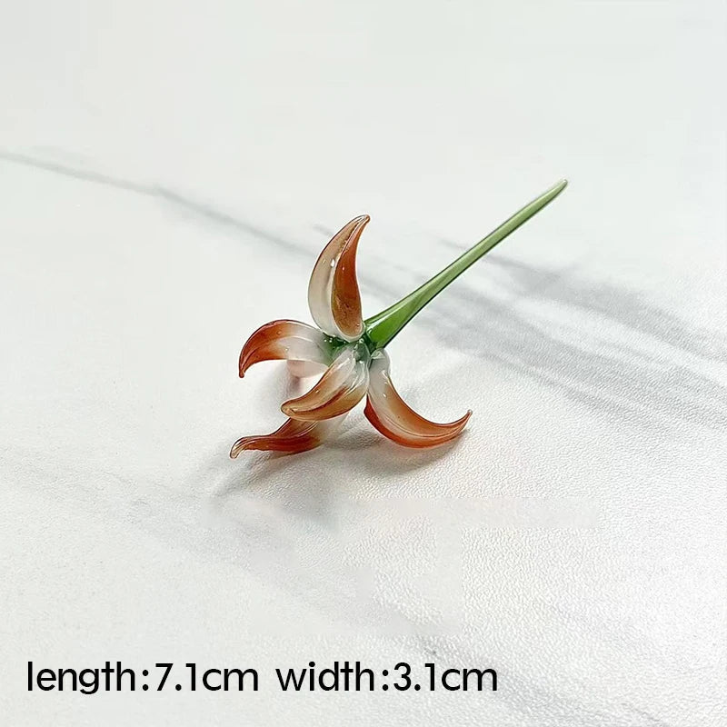 Tulip Glass Ornament Simulated Flower Bouquet Gift Healing Series Girlfriend Life Is One Thousand Times Spring and Bright Quick Pick Grocers