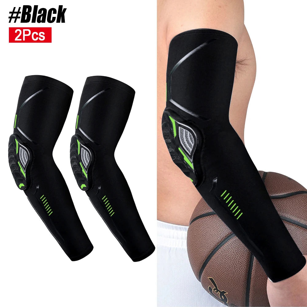 2Pcs/Pair Sport Crashproof Knee Support Pad Elbow Brace Arm Leg Compression Sleeve Outdoor Basketball Football Bicycle Protector Quick Pick Grocers
