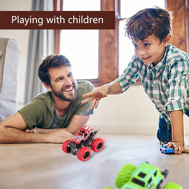 Pull Back Toy Car  Inertial Rotation Car Four-wheel Drive Off-road Vehicle SUV Racing Power Car Children's Toy CarGift Quick Pick Grocers