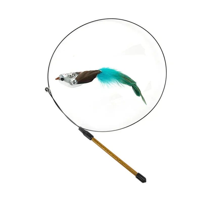 Simulation Bird Cat Toys Funny Interactive Peacock with Bell Cat Stick Toy for Kitten Playing Teaser Wand Toys Pet Cats Supplies Quick Pick Grocers