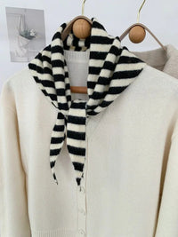 New Women Wool Scarf Shawl Winter Warm Soft Knitted Striped Triangle Fashion Brand Bandana Lady Wool Scarves Quick Pick Grocers