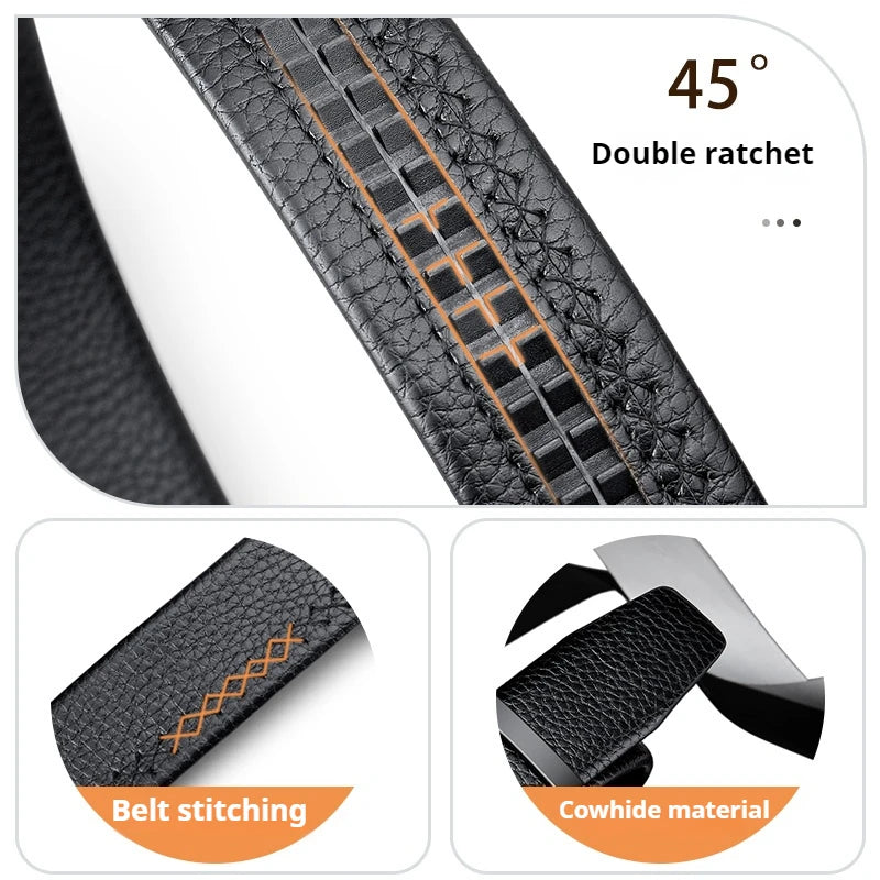 OYIFAN Men Belt Genuine Leather Belt for men Automatic belts Adjustable waistband Business belts 허리띠 Quick Pick Grocers