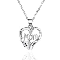 Huitan Silver Color Heart Pendant Necklace Female Anniversary Party Bright Zirconia Accessories Delicate Mom's Day Gift Jewelry Quick Pick Grocers
