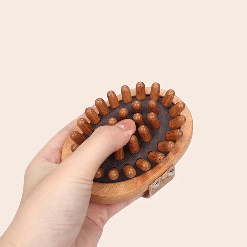 Body Anti Cellulite Brush Soothing Wooden Essential Oil Spa Air Cushion Massage Hair Comb Scalp Massage Brush Body Massager Quick Pick Grocers
