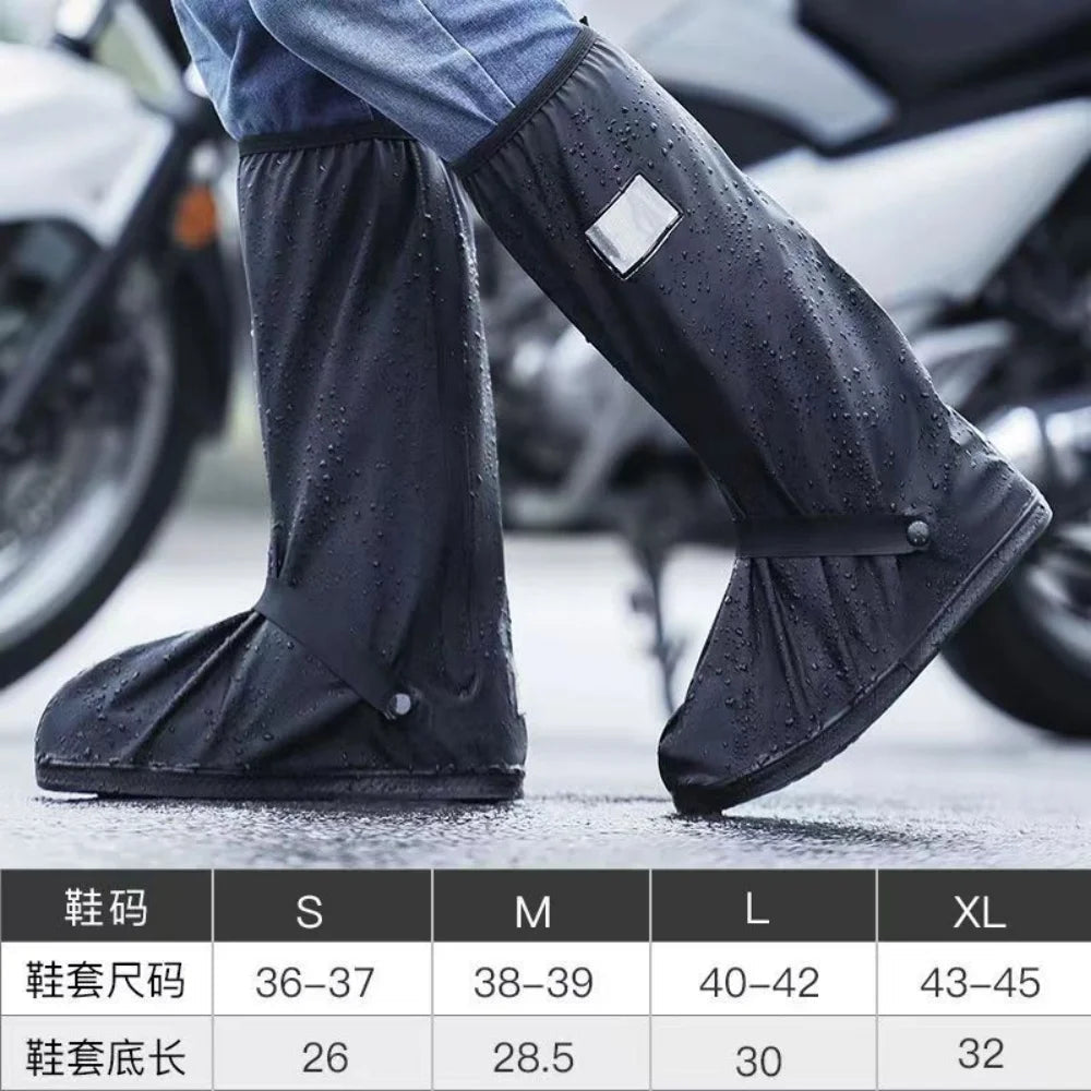 Rain Boot Shoe Cover Black Waterproof with Reflector High Top Clear Shoes Dust Covers for Motorcycle Bike Rain Cover Men Women Econic Blanks