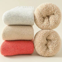3 Pairs Men Women Wool Socks Couples Solid Winter Snow Chrismas Gift Thermal Cashmere Marino Thickened Fleece Terry Loop socks Quick Pick Grocers