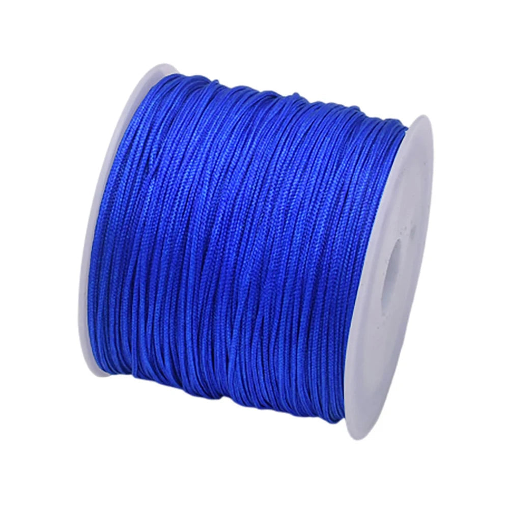 50Yds 0.8mm Crafts Nylon Cord For Jewelry Making Beading Braided Nylon Satin String for Bracelets Rattail Trim Chinese Knot Econic Blanks