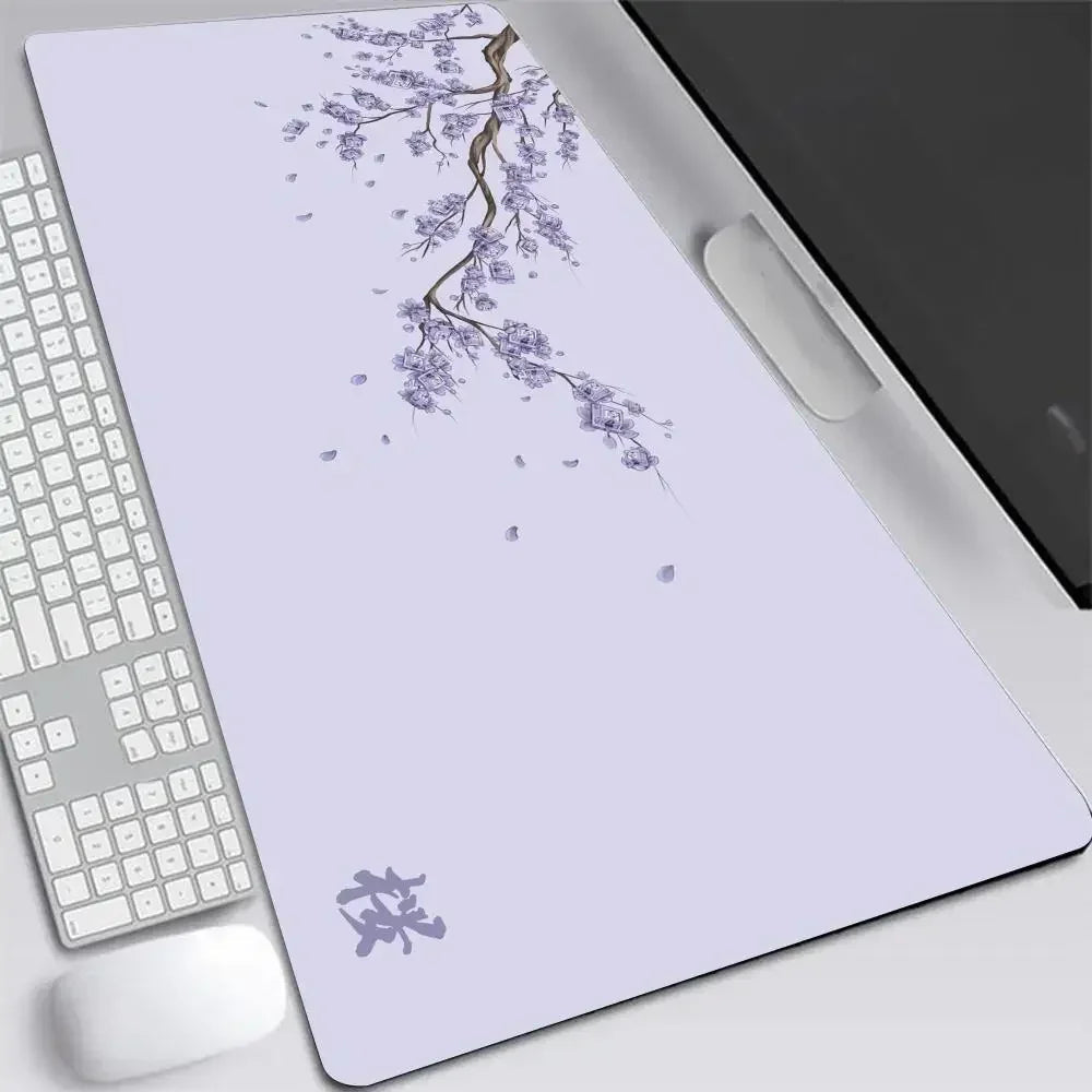 Japan Cherry Blossom Mouse Pad XXL Gray Laptops Gaming Deskmat Sakura Mousepad Anime Office Carpet Gamer Keyboard Computer Desks Quick Pick Grocers