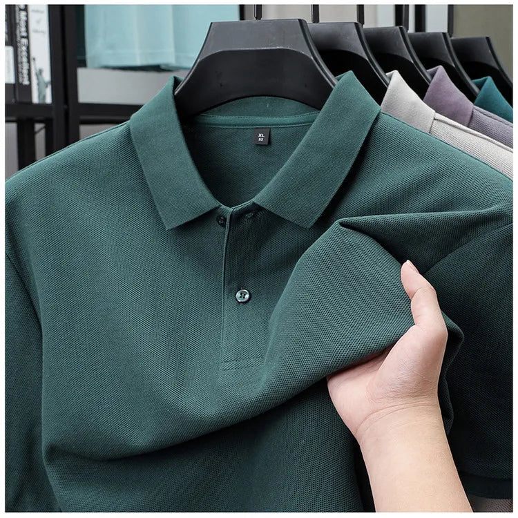 Men's 100% Cotton Polo Shirt - Summer Casual Breathable Tee,19 Colors,Ideal for Golf and Sports,Business Casual,Silk-Like Finish Quick Pick Grocers