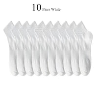 10/20 Pairs Neutral Solid Color Round Neck Socks Spring Summer Sweat Absorbing Breathable Soft Comfortable Couple Sports Socks Quick Pick Grocers