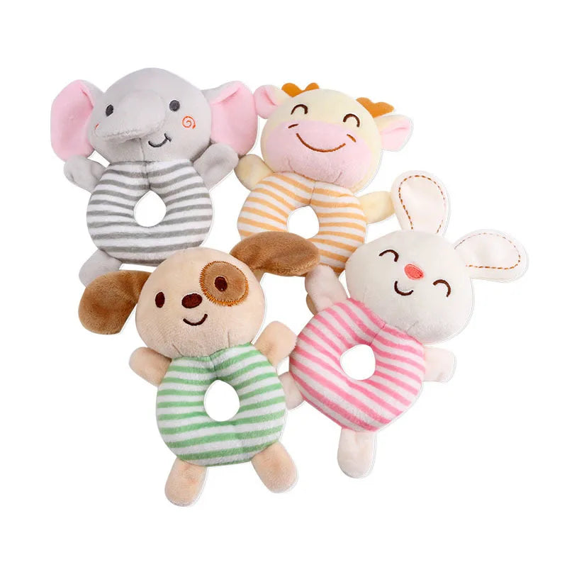 New Baby Rattle Toys Cartoon Animals Plush Infant Hand Ring Bed Toys for Newborn 0-24 Months Toddler Early Educational Toy Econic Blanks
