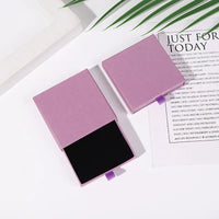 10pcs 8x8x1.7cm Kraft Paper Drawer Travel Jewelry Packaging Box Greeting Card Necklace Bracelet Earrings Gift Organizer Case Box Purest Peak