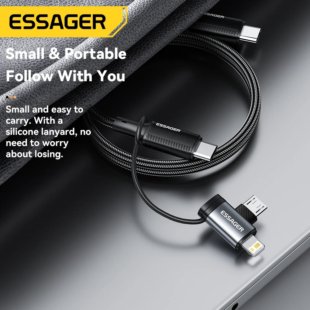 Essager 2-in-1 Lightning/Micro USB Adapter Fast Charging USB Type C Female Connector for iPhone 17 16 15 14 13pro iPad Converter Quick Pick Grocers