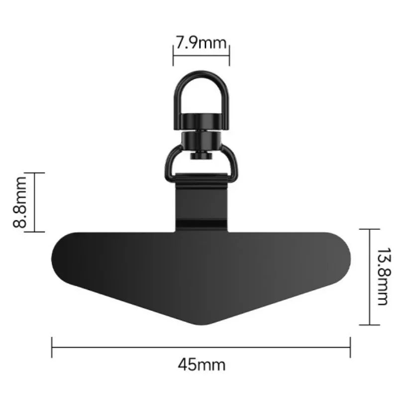 Anti-Lost Phone Lanyard Universal Replacement Connector Tether Tab Clip Metal Card Pad Adapter for IPhone Samsung Secure Fit Quick Pick Grocers