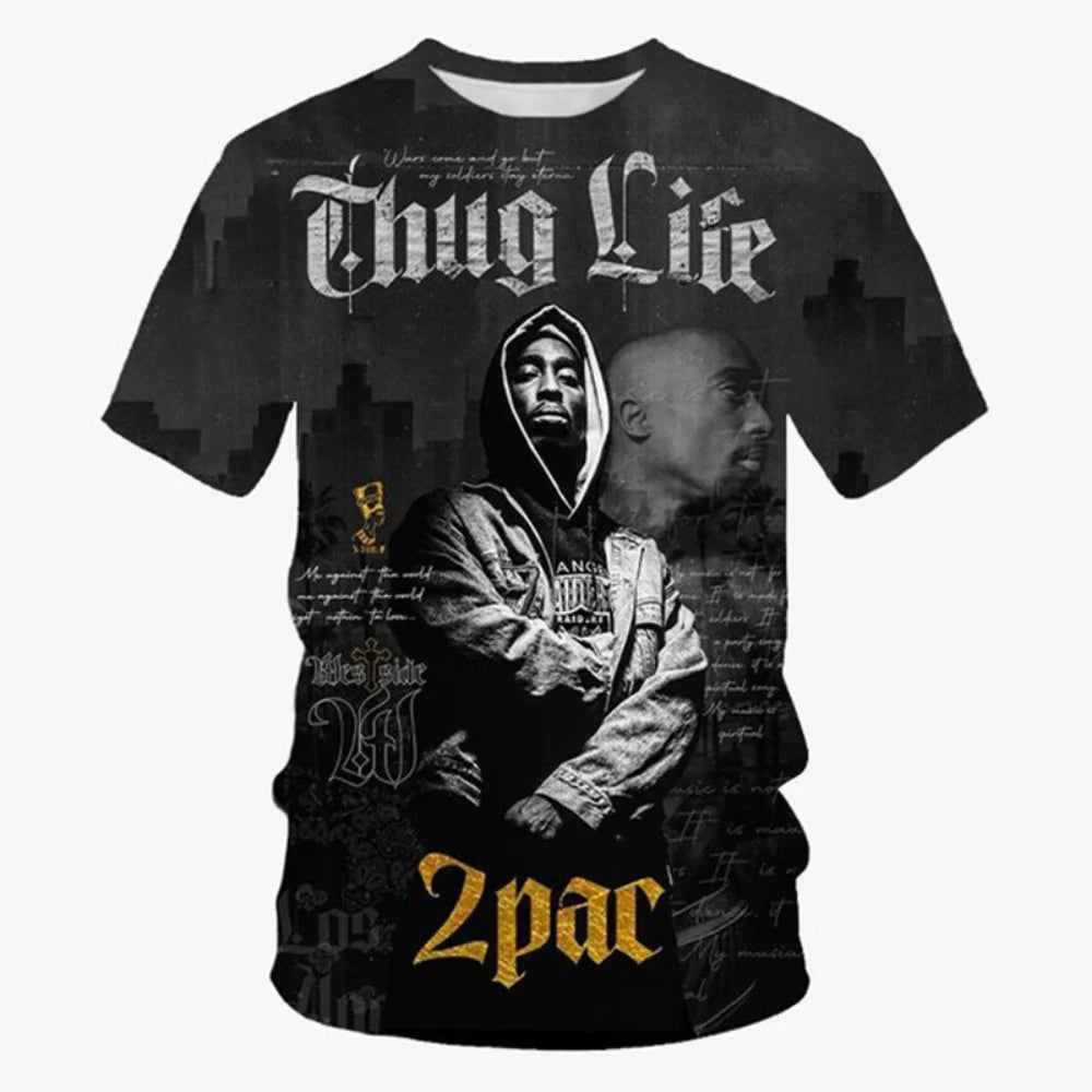 New T-Shirt Harajuku Men T-Shirt Fashion 2pac Graphic T Shirts Hip Hop Men's T-Shirts Summer Tops T-Shirts Man Designer Clothes Quick Pick Grocers