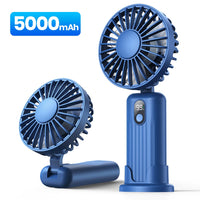 TOPK Portable Mini Fan,2400mAh USB Rechargeable Hand Neck Fan 3in1 Personal Electric Fan Standing Fans for Room Camping Foldable Quick Pick Grocers