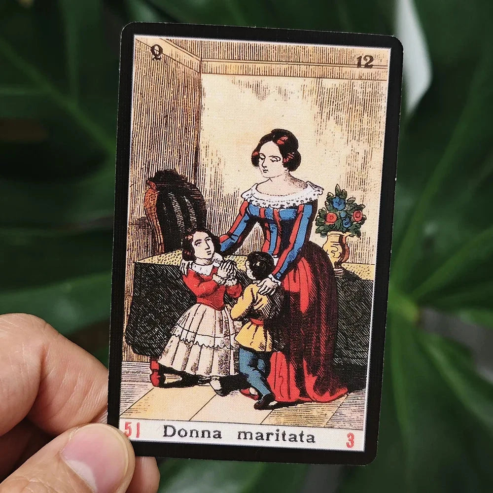 52 Pcs Oracle Sibyl Cards 9*6cm Every Day Oracle Deck Sibilla Italian Deck For Party Game, Birthday Gift Econic Blanks