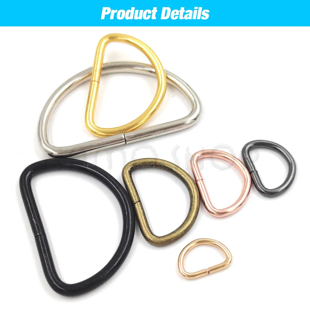 20-1000pcs Metal D Ring Adjustable Buckle Clasp For Webbing Backpacks Straps Bags Cat Dog Collar Chain Buckles DIY Accessorie Quick Pick Grocers