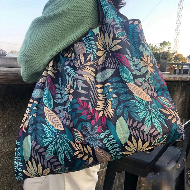 Large Capacity Foldable Portable Supermarket Environmentally Friendly Shopping Grocery Bag, Waterproof Shoulder Storage Bag Econic Blanks