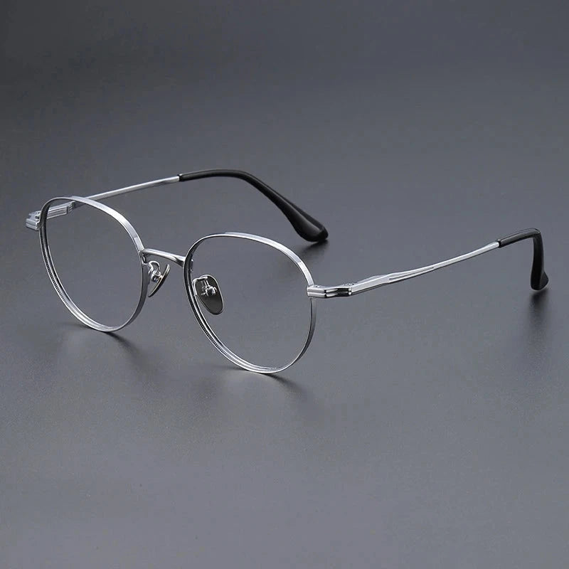 YIMARUILI Luxury Pure Titanium Men and Women Eyeglasses Frame Retro Round Big Wide-rimmed Optical Prescription Glasses CT-266 Econic Blanks